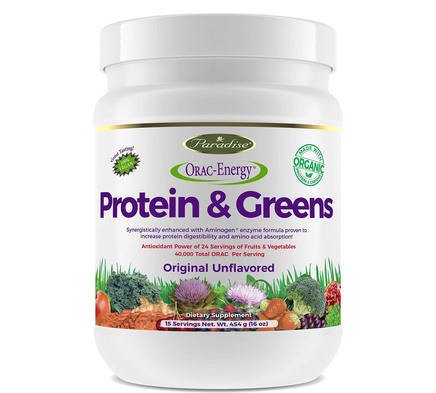Paradise Herbs ORAC Energy, Protein & Greens – 14 oz