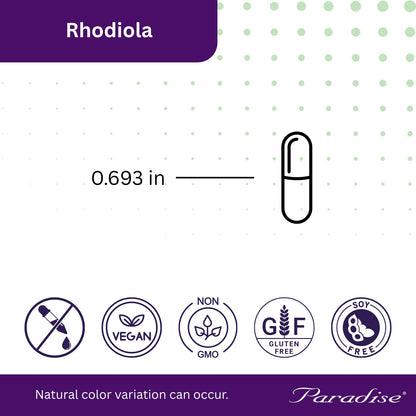 Paradise Herbs Rhodiola Extract 500mg | Ultra Pure, Vegan, Non-GMO, Gluten Free – 60 Vegetarian Capsules