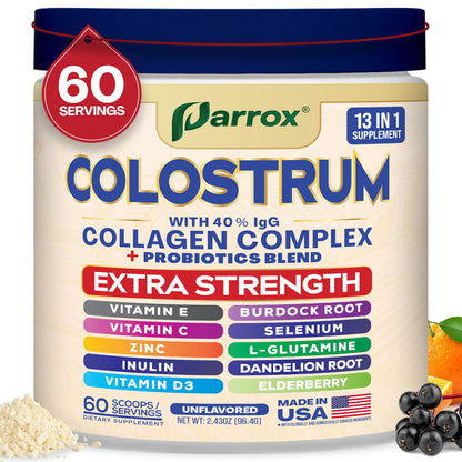 Parrox Colostrum Powder 40% IgG - 60 Servings, Unflavored
