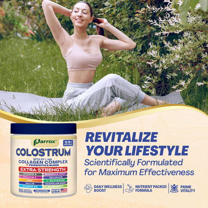 Parrox Colostrum Powder 40% IgG - 60 Servings, Unflavored