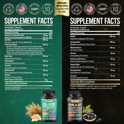 Parrox Dynamic Vitality Bundle (3 Pack) – Shilajit & Sea Moss, 8-in-1 & 16-in-1 Formulas
