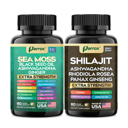 Parrox Dynamic Vitality Bundle - Shilajit & Sea Moss (1 Pack)