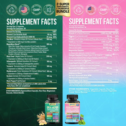 Parrox Radiant Wellness Bundle – Sea Moss, Collagen, Turmeric, Biotin & More