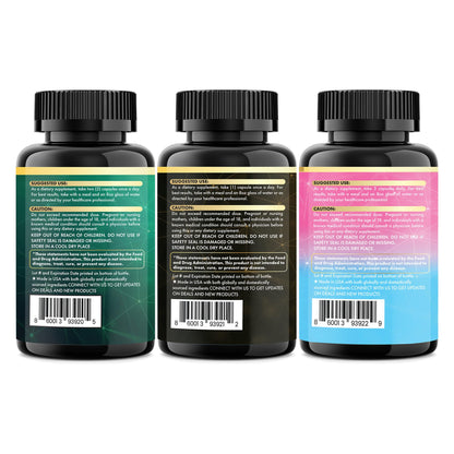 Parrox Ultimate Wellness Trio – Sea Moss, Black Seed Oil & Collagen | 3-in-1 Capsule Bundle