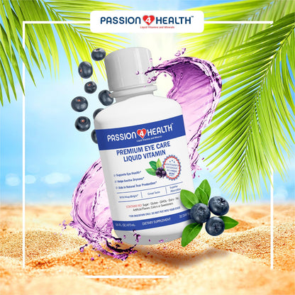 Passion 4 Health Liquid Eye Vitamins – Maqui Berry Eye Care (Gluten-Free, Non-GMO, No Sugar) – Made in USA