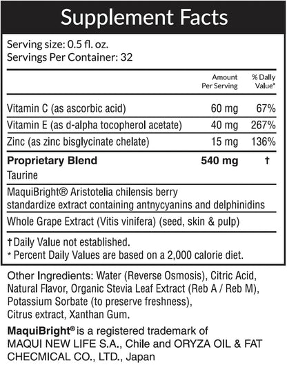 Passion 4 Health Liquid Eye Vitamins – Maqui Berry Eye Care (Gluten-Free, Non-GMO, No Sugar) – Made in USA