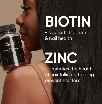 Black Girl Vitamins Gummies – Hair, Skin & Nails (Biotin 6000 mcg) – USA Made