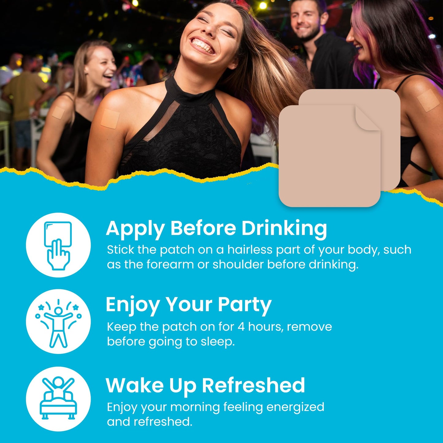 Party Recovery Patches 42 Pack – Wake Up Refreshed, Natural & Skin-Friendly