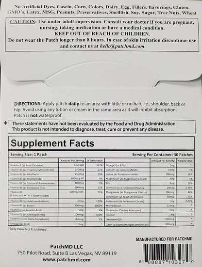 PatchMD Kids Multi + Omega-3 Topical Patches - 30 Days Supply