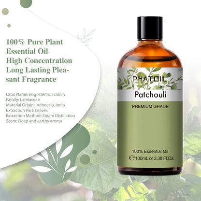 Patchouli Essential Oil 100ml – PHATOIL Pure Aromatherapy for Diffuser & DIY