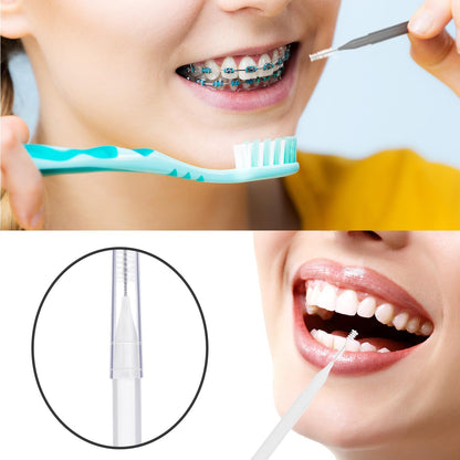 Patelai 100Pcs Braces Brush – Interdental Toothpick & Flosser Set
