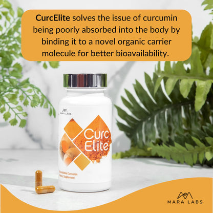 Mara Labs CurcElite Curcumin | 95% Curcuminoids | 30 Vegan Capsules
