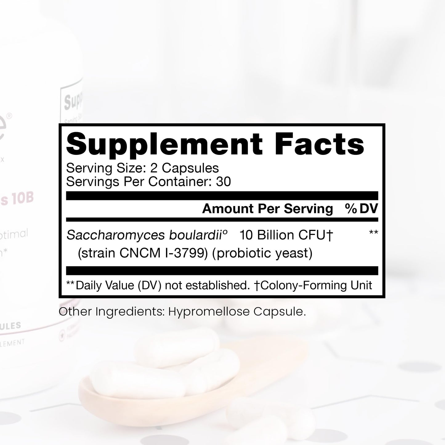 Saccharomyces Boulardii Probiotics 10B CFU – Made in USA | CNCM I-3799 Patented Strain | Pure TheraPro Rx 60 Capsules