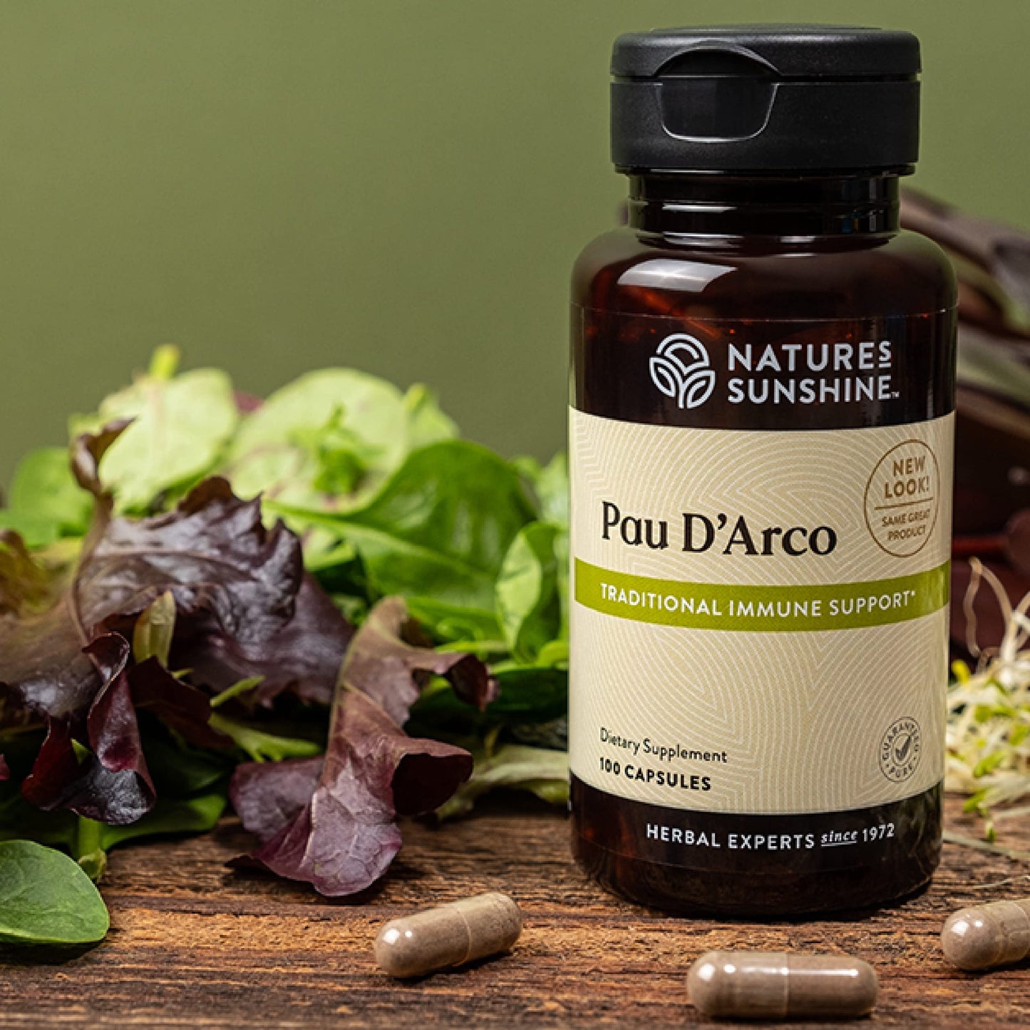 Nature's Sunshine Pau D'Arco 100 Capsules – Immune Support, Antioxidants & Detoxification