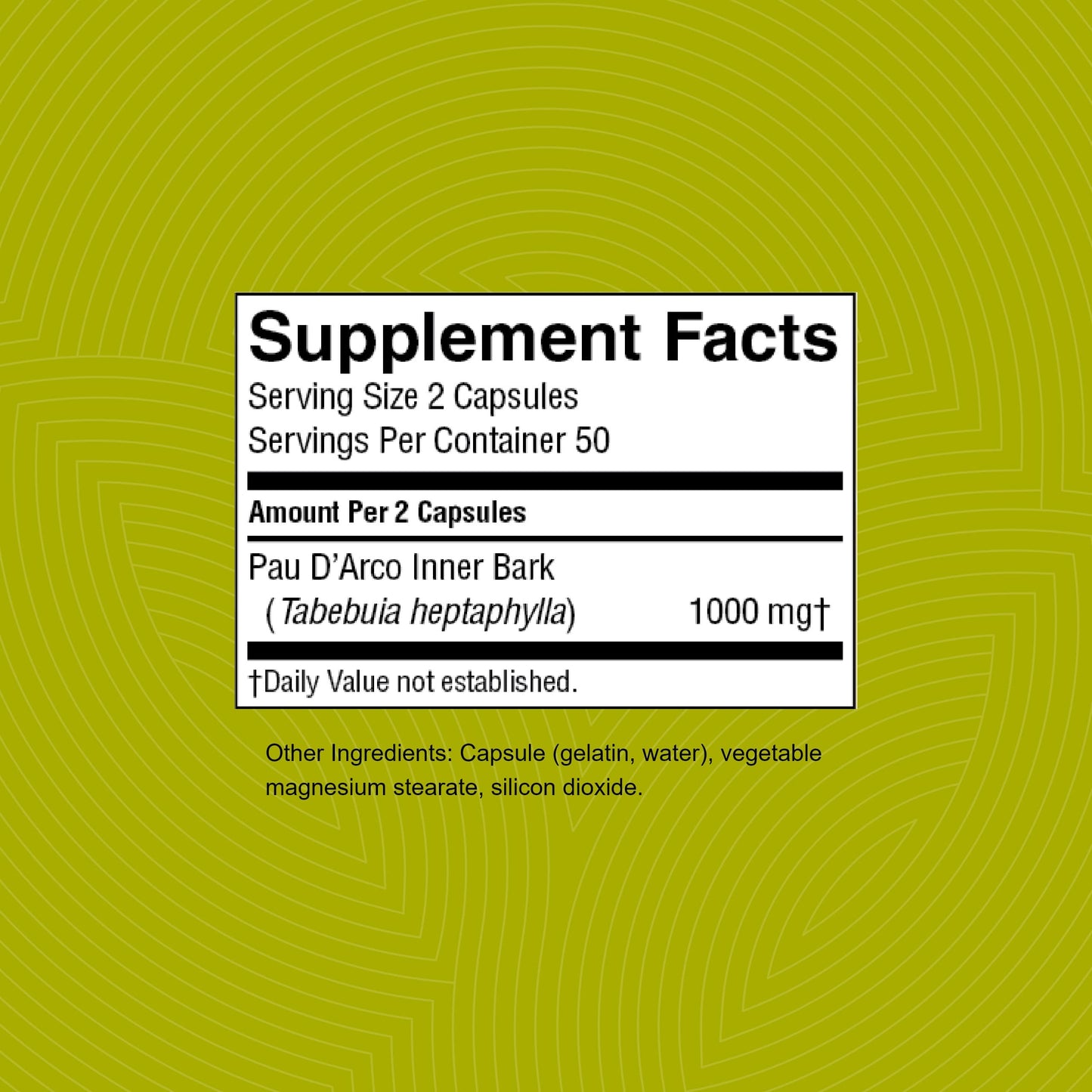 Nature's Sunshine Pau D'Arco 100 Capsules – Immune Support, Antioxidants & Detoxification