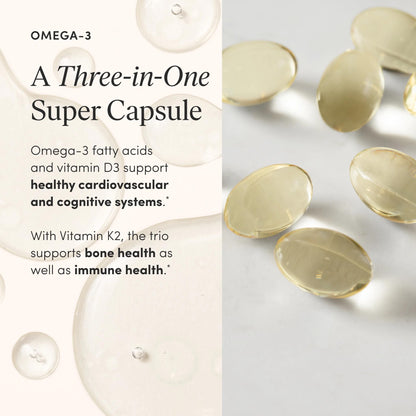 The 'Pause Life Omega-3 with Vitamin D & K2 – Gluten Free, Unflavored, 120 Softgels