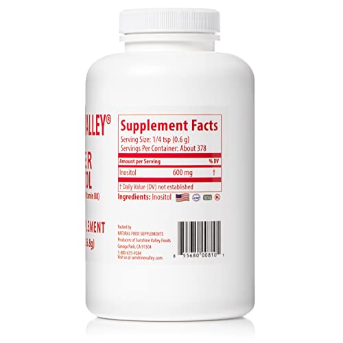 Sunshine Valley Super Inositol – Vitamin B8 Powder for PCOS Fertility & Hormonal Balance (8oz)