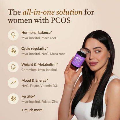 8-in-1 PCOS Support Supplement – 2,000mg Myo-Inositol, NAC, Zinc, Folate