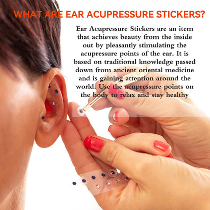 Pddolw Ear Seeds Acupuncture Kit – Relaxation, Easy Application, 40 Pcs Transparent Diamonds
