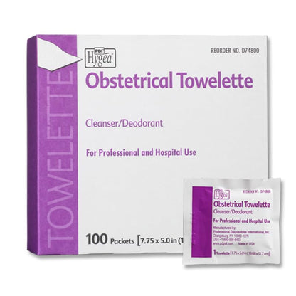 PDI Hygea Obstetrical Towelettes | Postpartum Care & Feminine Cleansing Wipes, Individually Wrapped, 100 Wipes