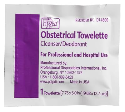 PDI Hygea Obstetrical Towelettes | Postpartum Care & Feminine Cleansing Wipes, Individually Wrapped, 100 Wipes