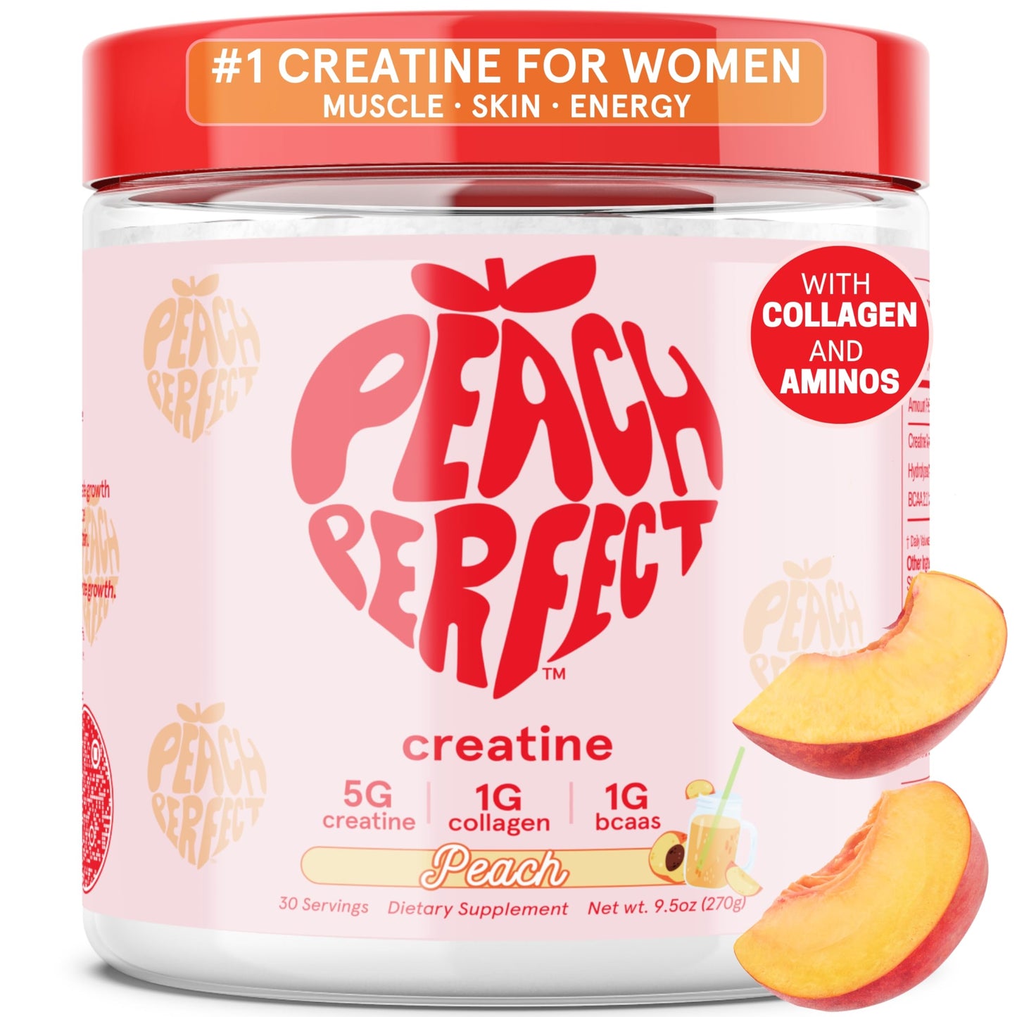 Peach Perfect Creatine Monohydrate Powder – Peach Flavor for Women