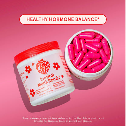 Peach Perfect Inositol Multivitamin – Myo-Inositol & D-Chiro 40:1, Omega-3, D3, Mg, Zn – Women Health – 30 SVG