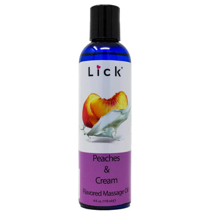 Peaches and Cream Edible Massage Oil - Vegan Vitamin E, 4 oz