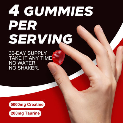 PeakVigor Organics Creatine Gummies – 5000MG Monohydrate, Sugar Free, 120 Gummies