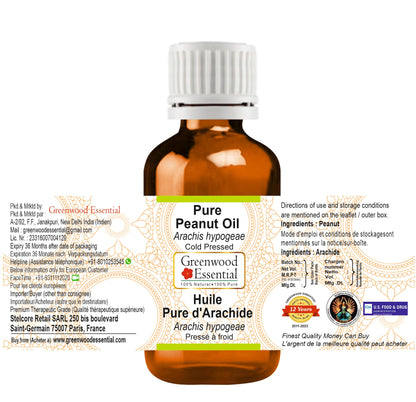 Greenwood Essential Pure Peanut Oil – Cold Pressed 10ml (Arachis hypogaea) Carrier Oil