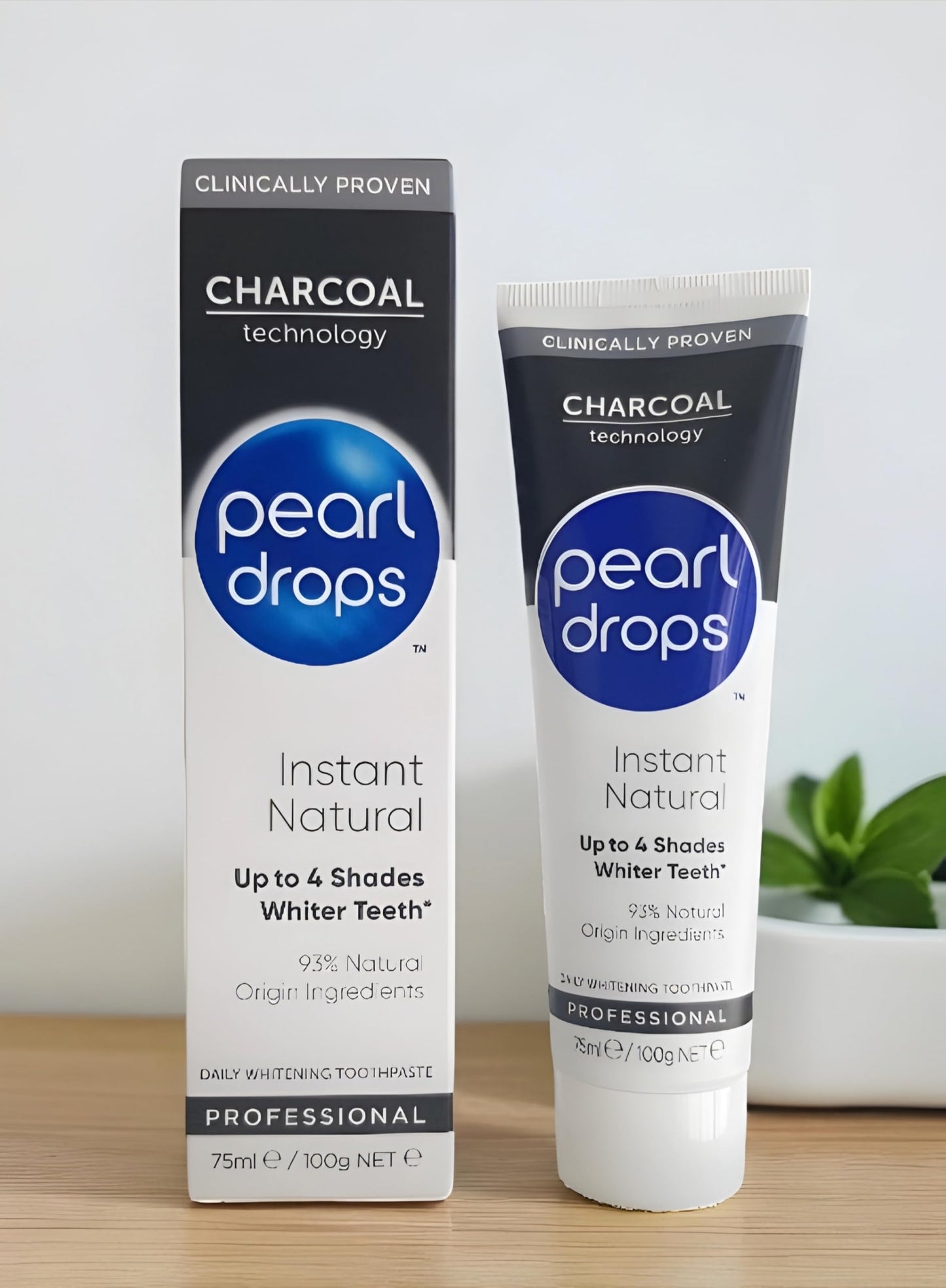 Pearl Drops Instant Natural White Activated Charcol 75ml