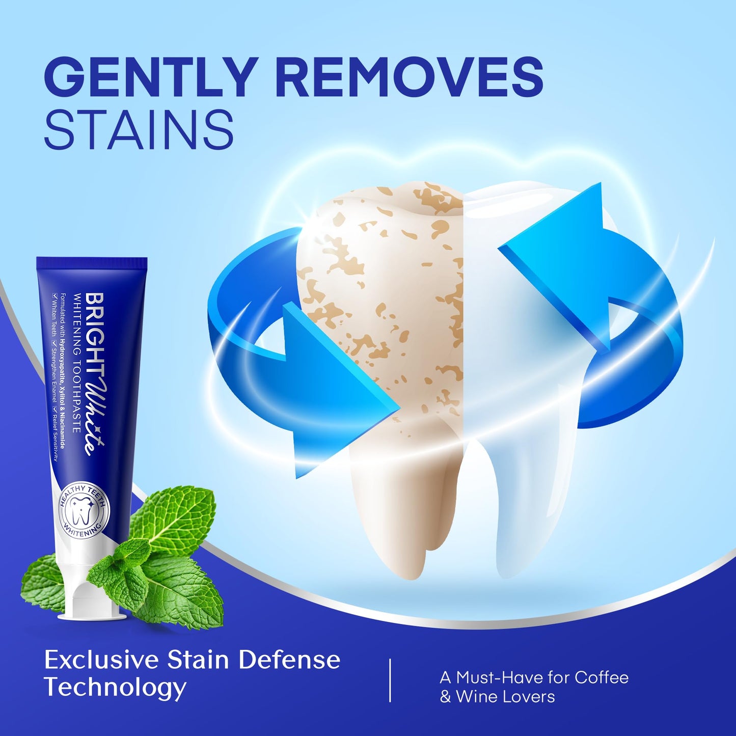 PearlSmile Hydroxyapatite Niacinamide Whitening Toothpaste – 10% Nano-Hydroxyapatite, 5% Niacinamide, Fluoride-Free – 4.2 oz Pack of 2