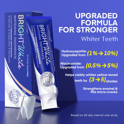 PearlSmile Hydroxyapatite Niacinamide Whitening Toothpaste – 10% Nano-Hydroxyapatite, 5% Niacinamide, Fluoride-Free – 4.2 oz Pack of 2