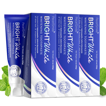 PearlSmile Nano-Hydroxyapatite Niacinamide Whitening Toothpaste – Fluoride-Free, 4.2oz Pack of 3