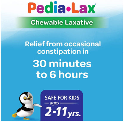 Pedia-Lax Watermelon Chewables for Kids 2–11 | Gentle, Fast Relief