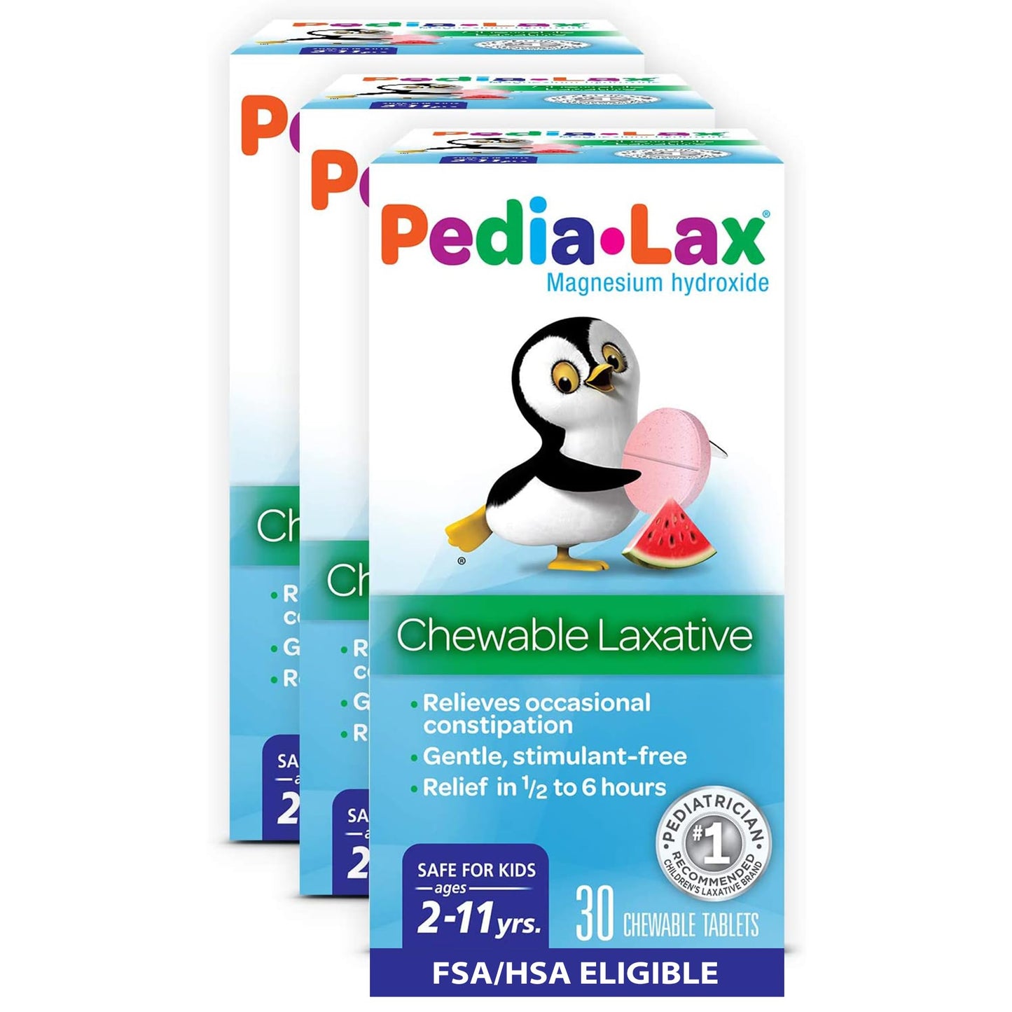 Pedia-Lax Watermelon Chewables for Kids 2–11 | Gentle, Fast Relief