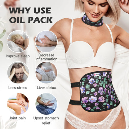 Pedobi 2 Pack Castor Oil Pack Wrap – Organic Cotton, Reusable, Leak-Proof