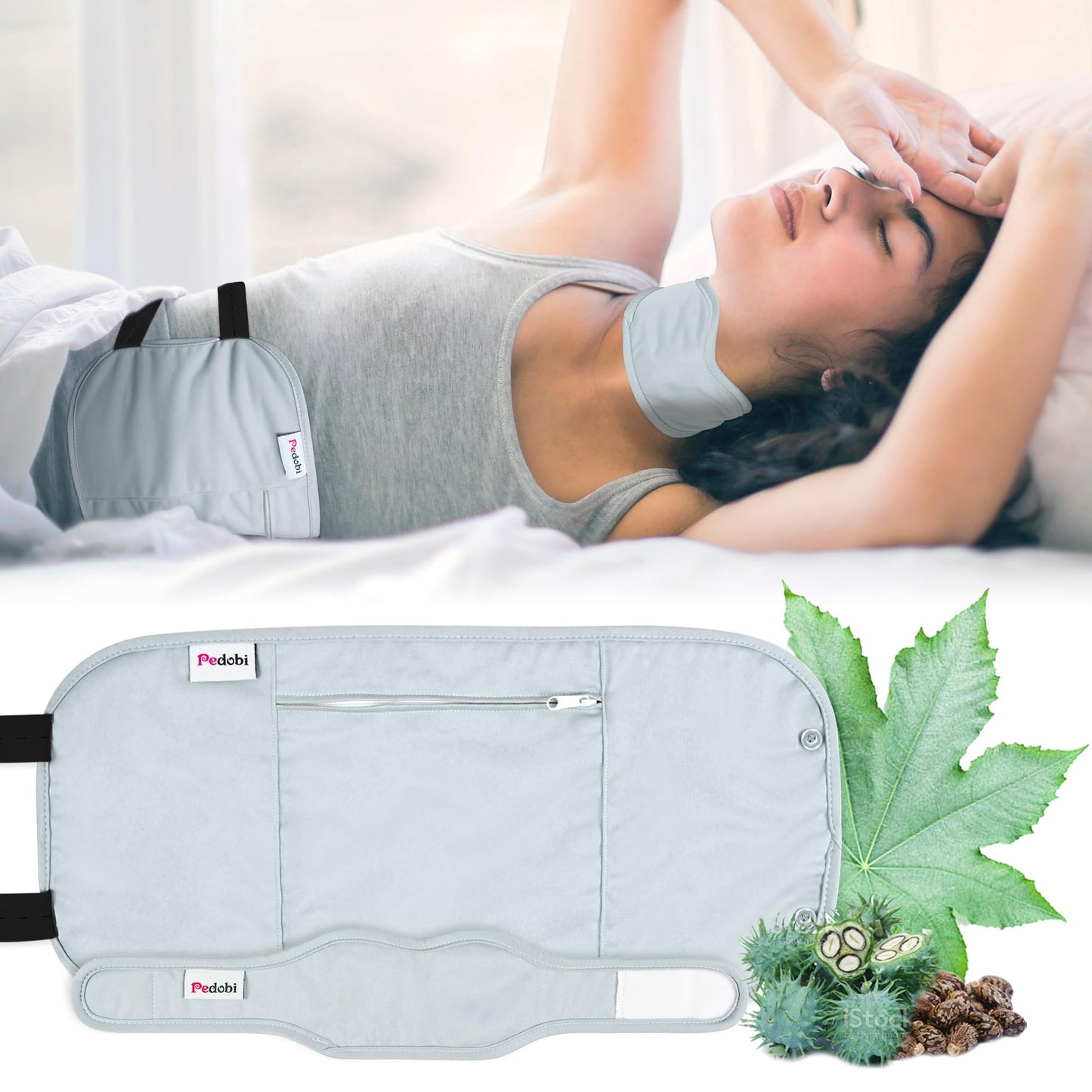 Pedobi Castor Oil Pack Wrap - Reusable, Mess-Free, Adjustable Straps