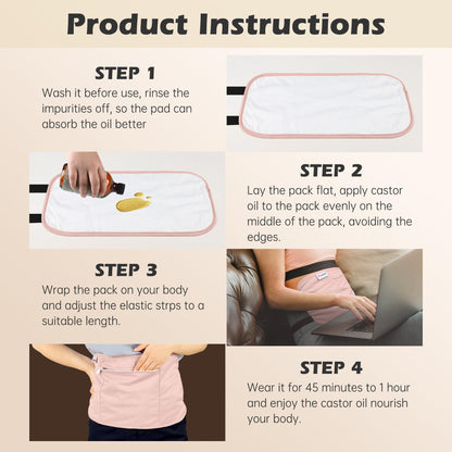 Pedobi 2 Pcs Castor Oil Pack Wrap – Organic Cotton, Leak-Free & Reusable