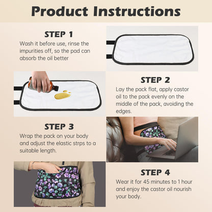 Pedobi 2 Pack Castor Oil Pack Wrap – Organic Cotton, Reusable, Leak-Proof
