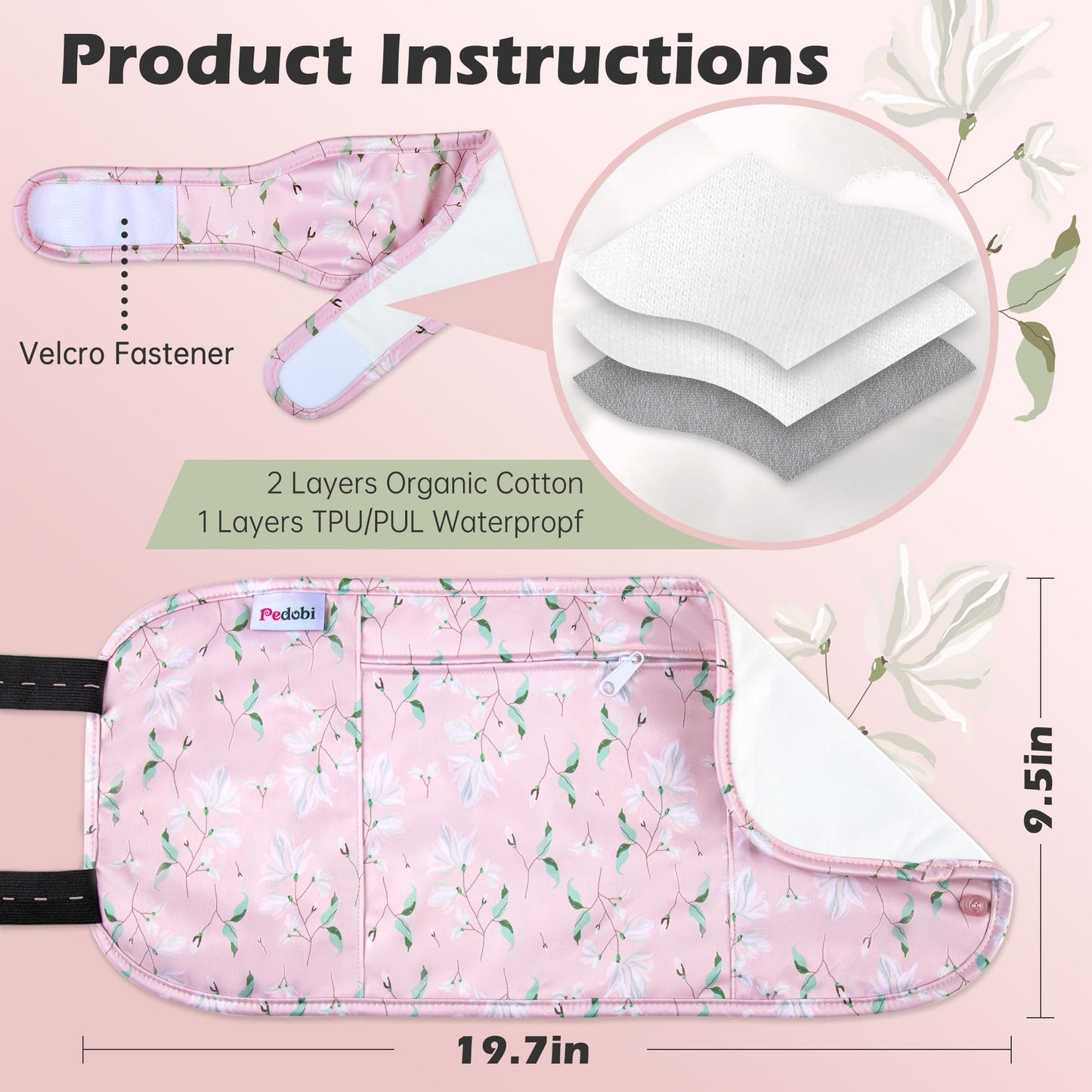 Pedobi 2 Pack Castor Oil Pack Wrap – Organic Cotton, Reusable Leak-Proof for Liver & Thyroid Comfort