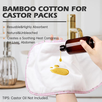 Pedobi 2 Pack Castor Oil Pack Wrap – Organic Cotton, Reusable Leak-Proof for Liver & Thyroid Comfort