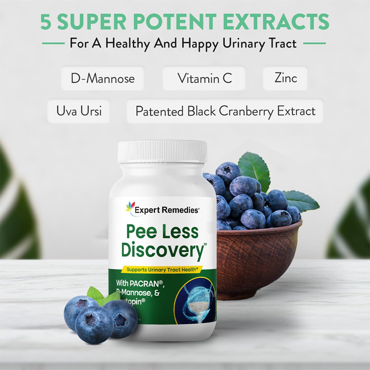Pee Less Discovery – Bladder Support: Cranberry & D-Mannose, 90 Capsules