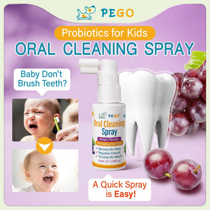 PEGO Kids Oral Spray – Fluoride Free Toddler Care (40ml×2, Grape)