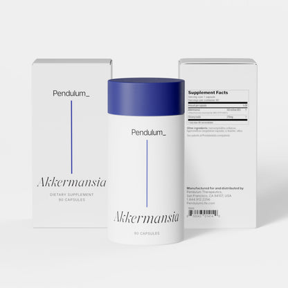 Pendulum Akkermansia Probiotic with Prebiotic Fiber – Delayed-Release Capsules | 100M AFU Live Strain for Gut Health & GLP-1 Support (90 Capsules)