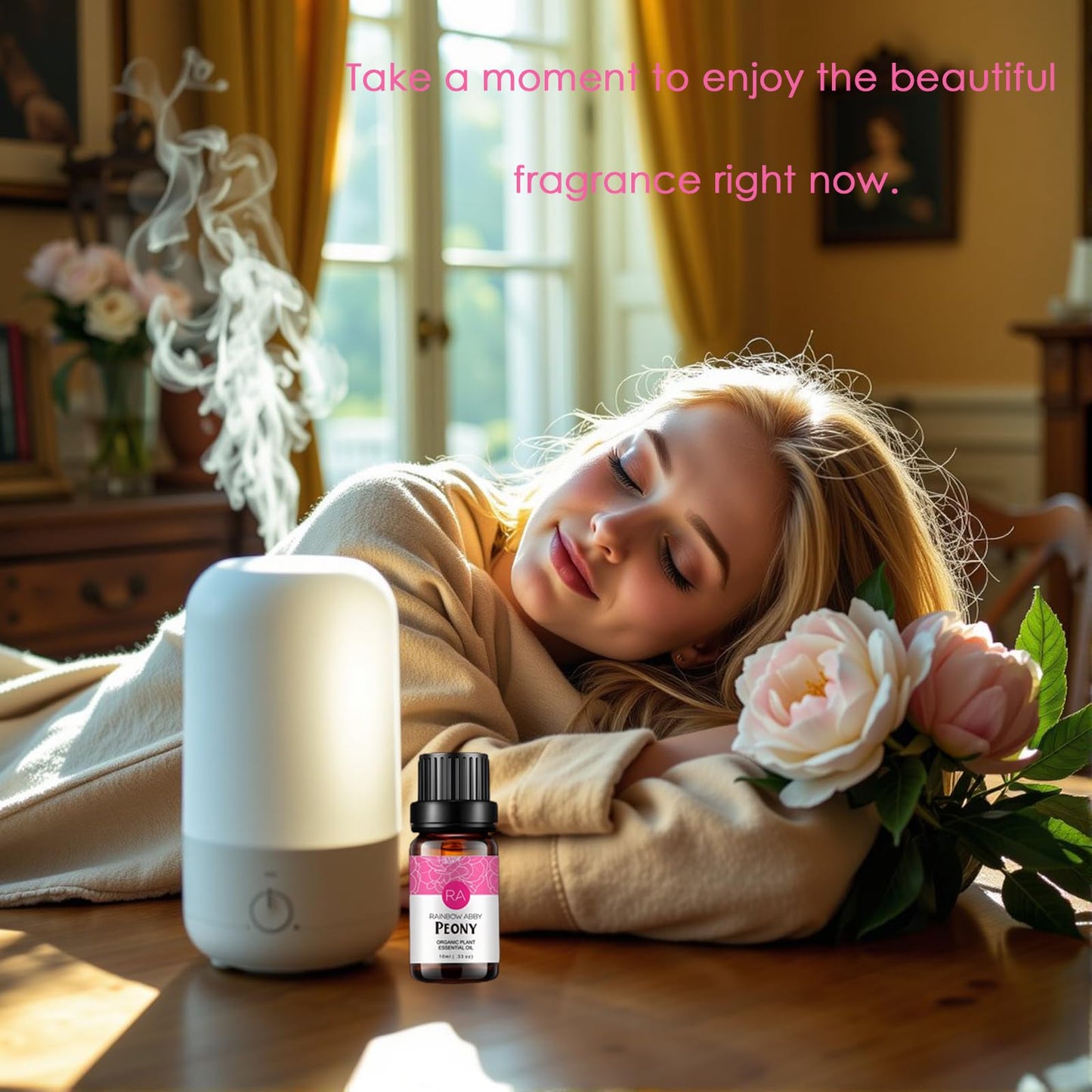 2-Pack Peony Essential Oil – 100% Pure Organic (10ml) for Diffuser & Skincare