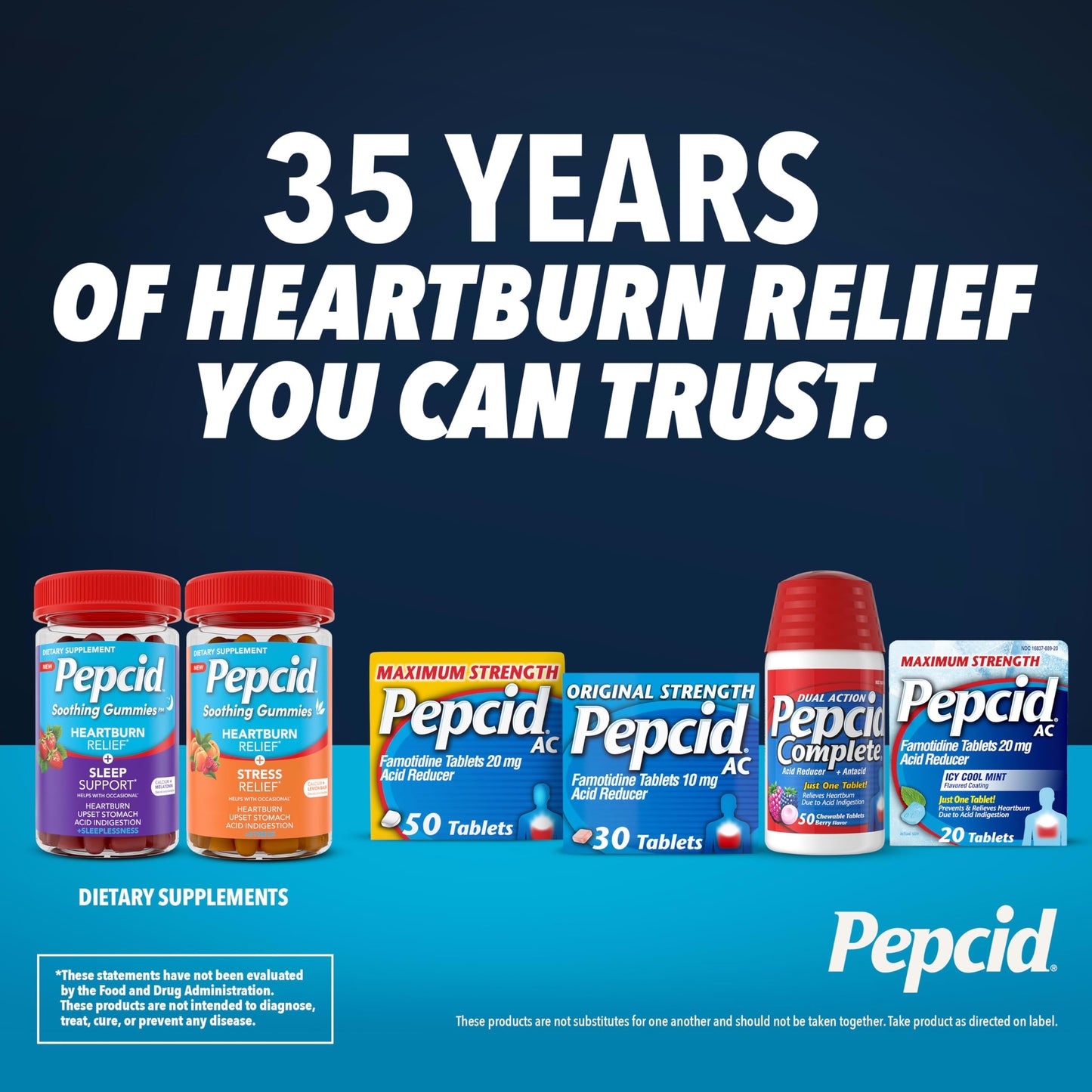 Pepcid AC Maximum Strength Heartburn Relief Tablets 50 ct – Fast-Acting 20 mg Famotidine