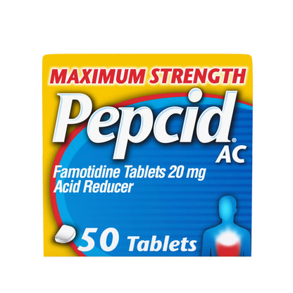 Pepcid AC Maximum Strength Heartburn Relief Tablets 50 ct – Fast-Acting 20 mg Famotidine
