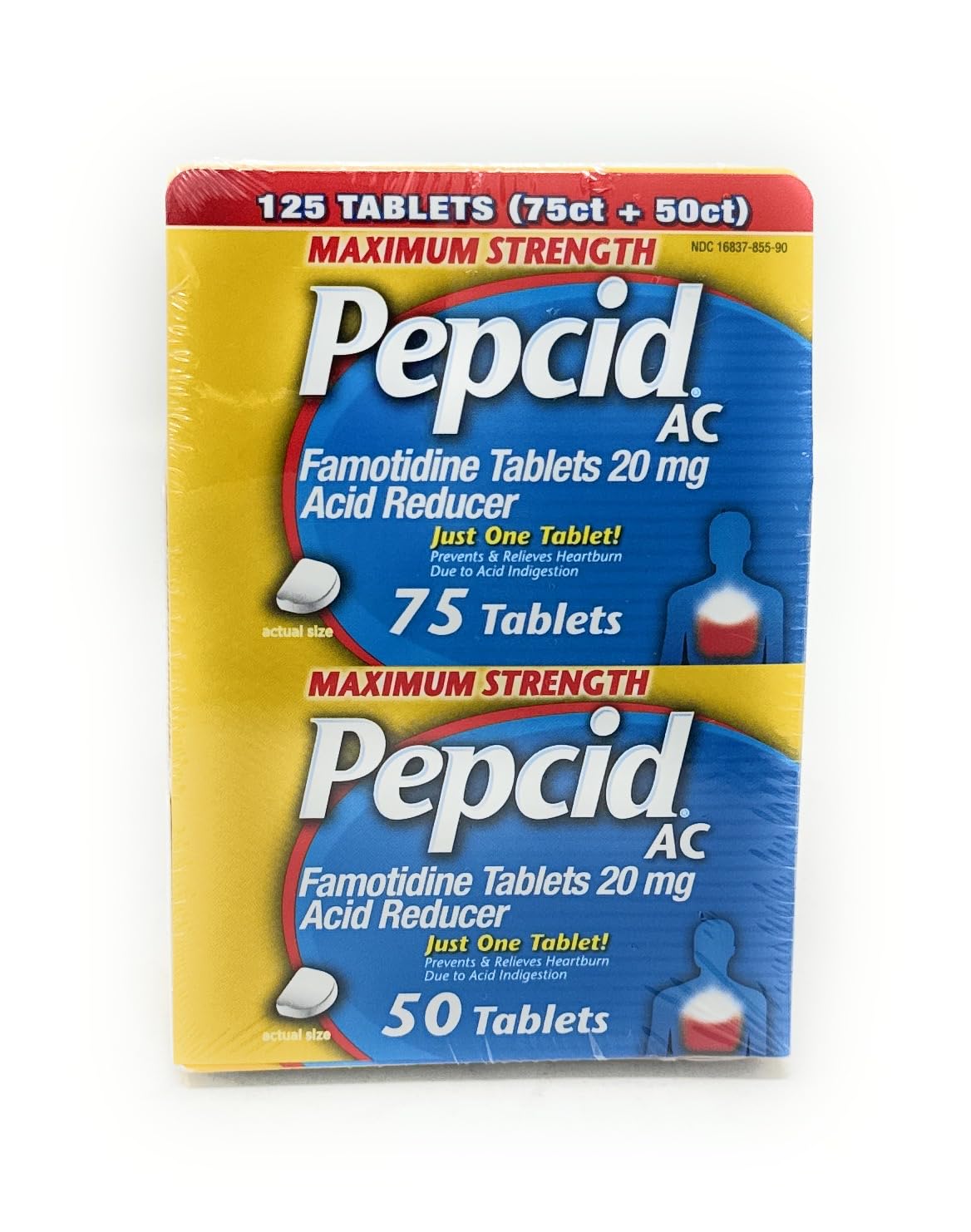 Pepcid AC Maximum Strength - 125 Tablets | Fast-Acting Heartburn Prevention & Acid Control