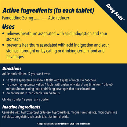 Pepcid AC Maximum Strength Heartburn Relief Tablets – 20 mg Famotidine, 25 ct